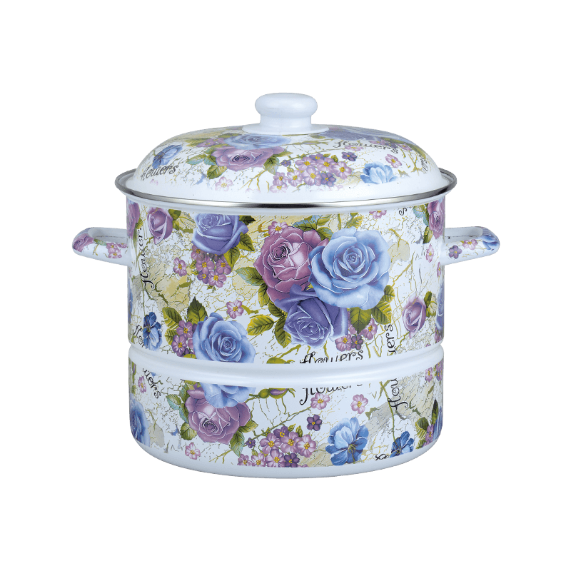 756d Edelstahl Round Rand Dampfer Emaille Tot mit Dampfschale