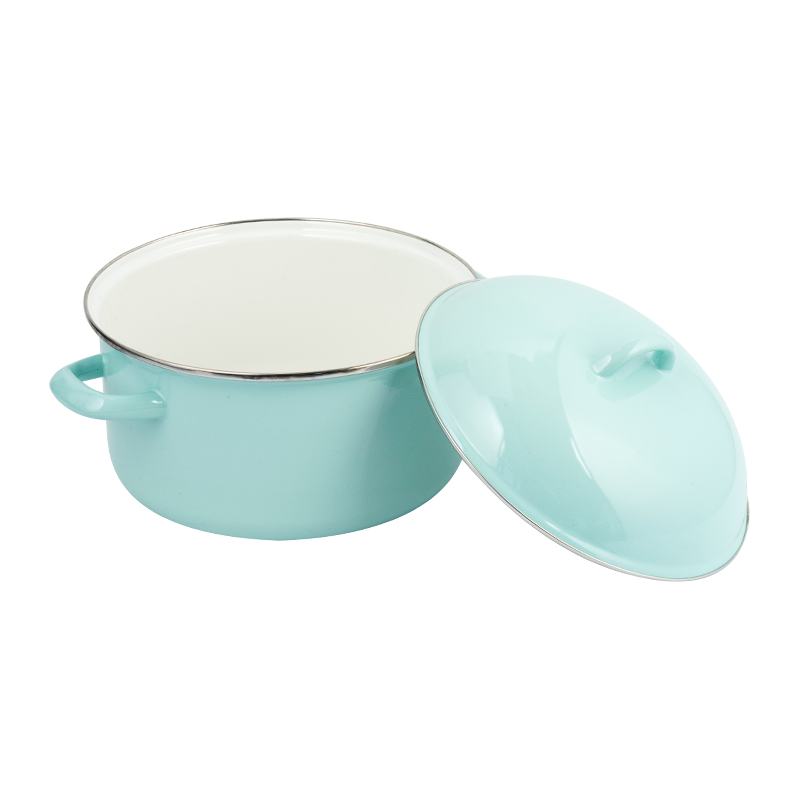 801d Emaille Doppelgriff gerade Stockpot