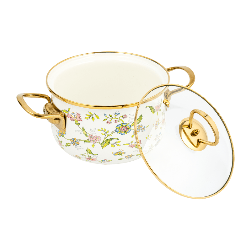 806D-5 Edelstahl Roundrandstock S im Suchschmelz-Emaille Pot