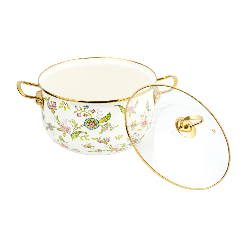 806D-5 Edelstahl Roundrandstock S im Suchschmelz-Emaille Pot