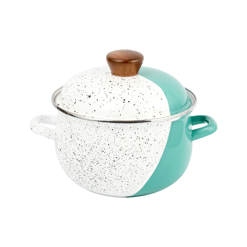 806D-5 Edelstahl Roundrandstock S im Suchschmelz-Emaille Pot