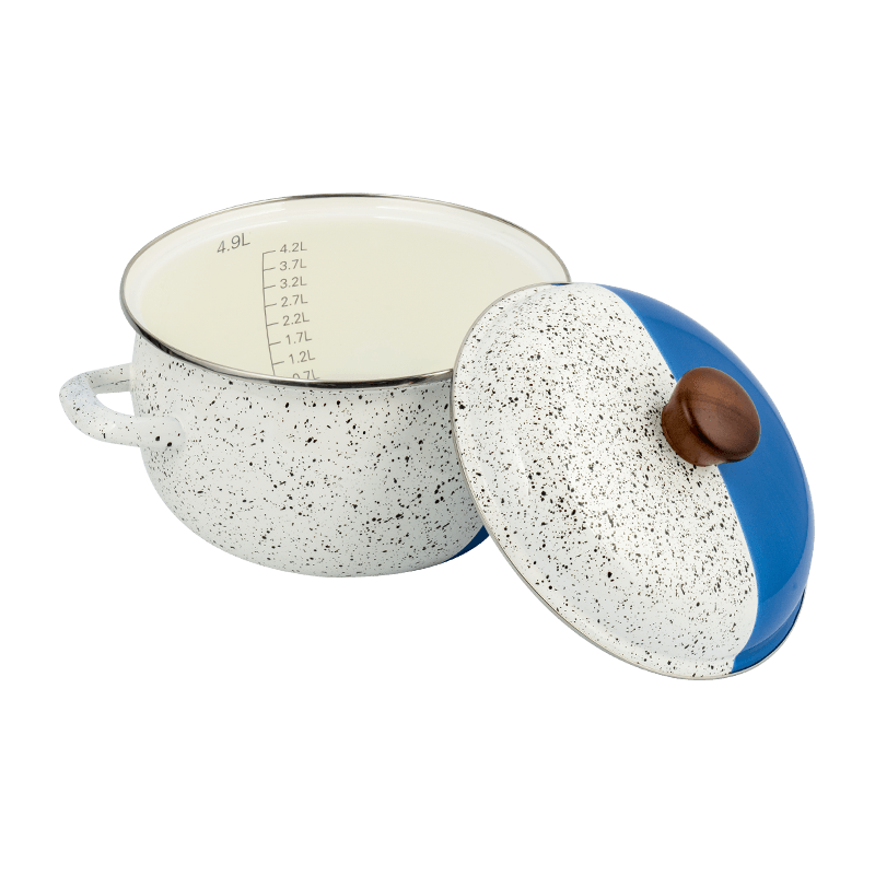 806D-5 Edelstahl Roundrandstock S im Suchschmelz-Emaille Pot