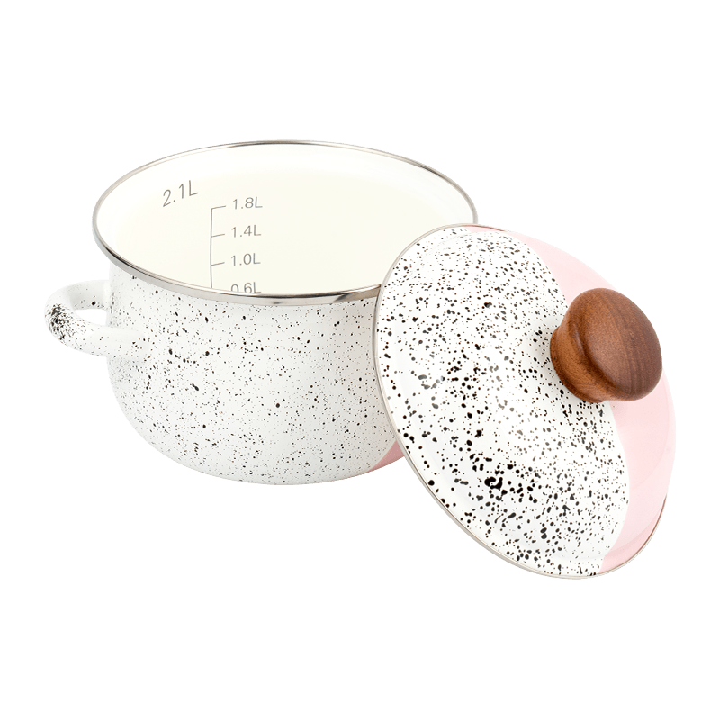 806D-5 Edelstahl Roundrandstock S im Suchschmelz-Emaille Pot