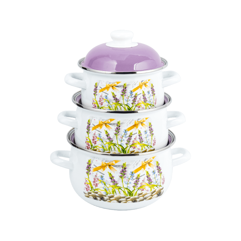 806D-5 Edelstahl Roundrandstock S im Suchschmelz-Emaille Pot