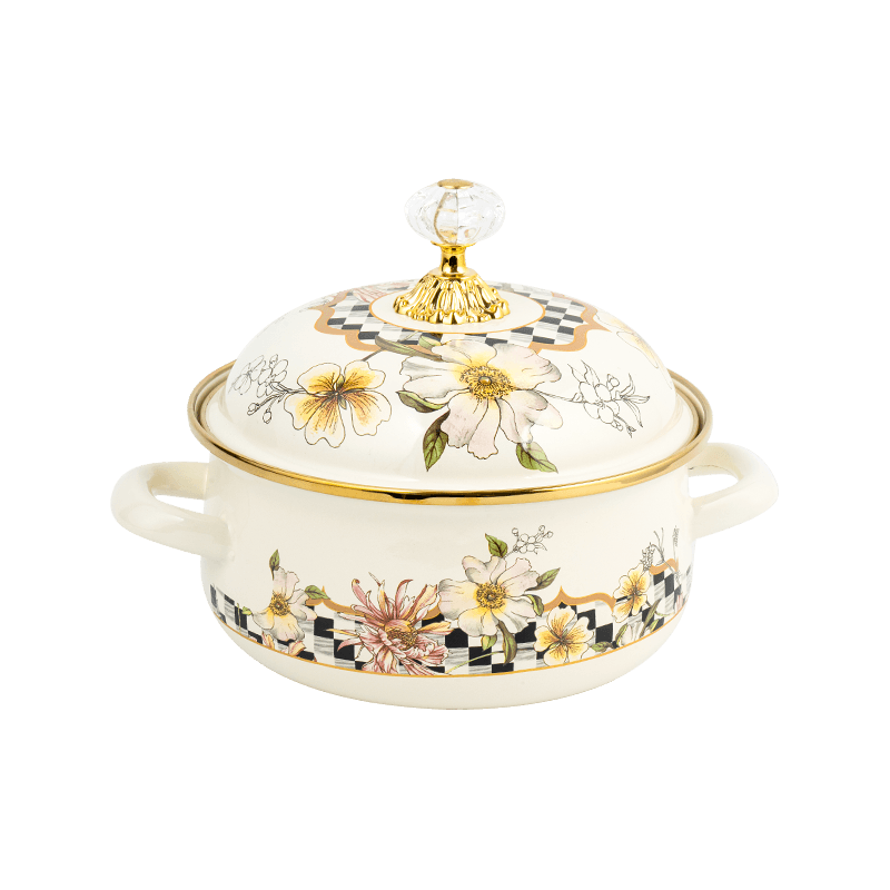 807d Doppelgriff Emaille-Persimmon-förmiger Topf