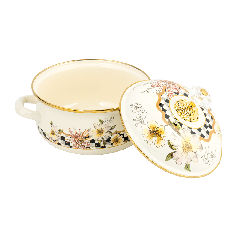 807d Doppelgriff Emaille-Persimmon-förmiger Topf