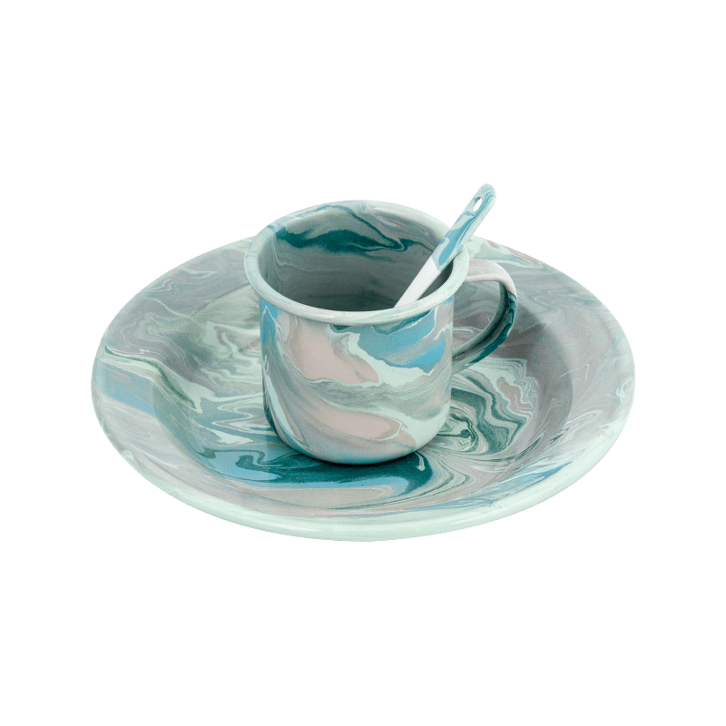 Europäischer Blumen -Emaille -Teekanne Set Europäischer Blumen -Emaille -Teekanne Set