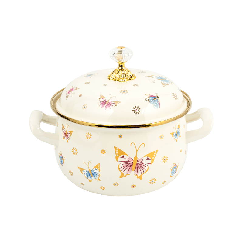 806D-5 Edelstahl Roundrandstock S im Suchschmelz-Emaille Pot