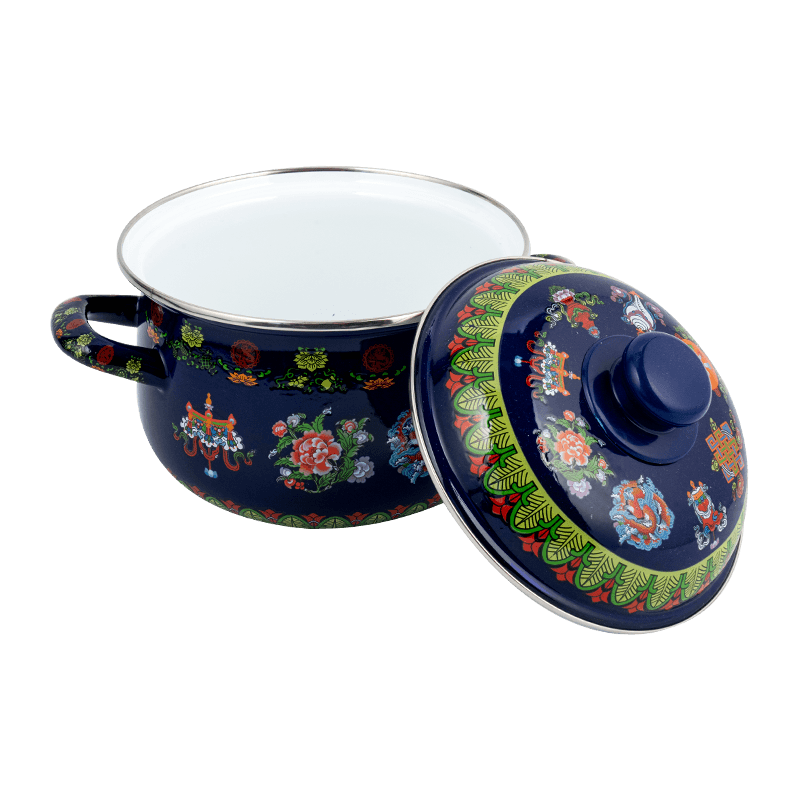 806D-5 Edelstahl Roundrandstock S im Suchschmelz-Emaille Pot