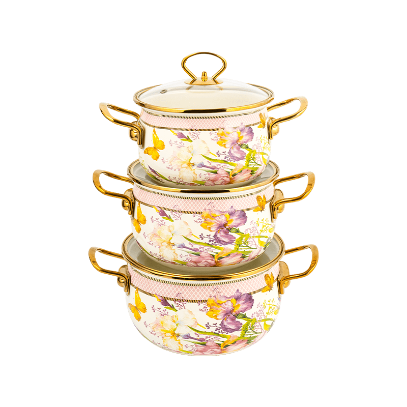 806D-5 Edelstahl Roundrandstock S im Suchschmelz-Emaille Pot