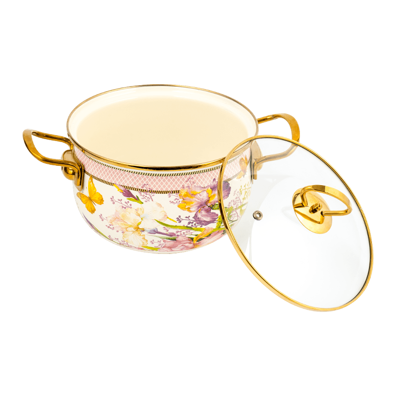 806D-5 Edelstahl Roundrandstock S im Suchschmelz-Emaille Pot