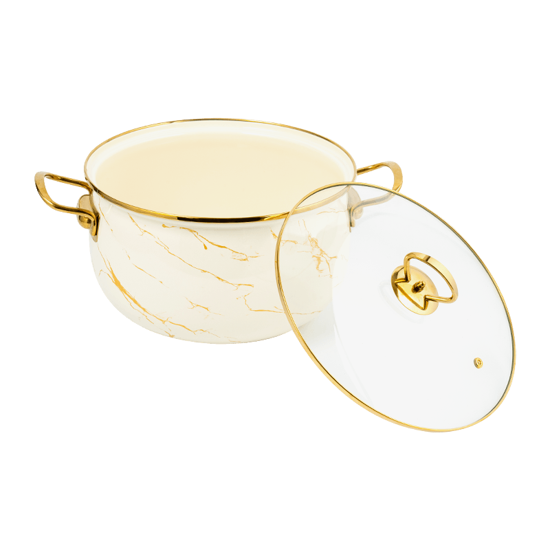 806D-5 Edelstahl Roundrandstock S im Suchschmelz-Emaille Pot