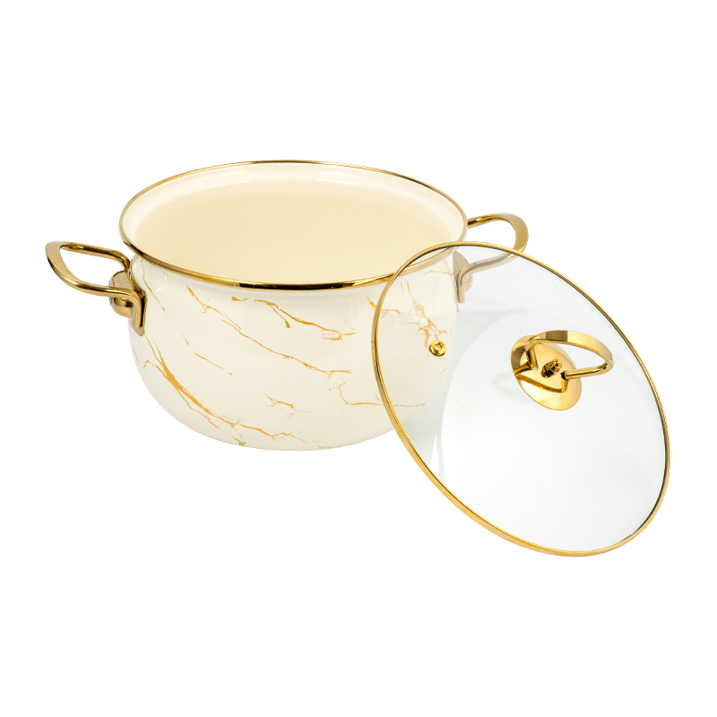 806D-5 Edelstahl Roundrandstock S im Suchschmelz-Emaille Pot