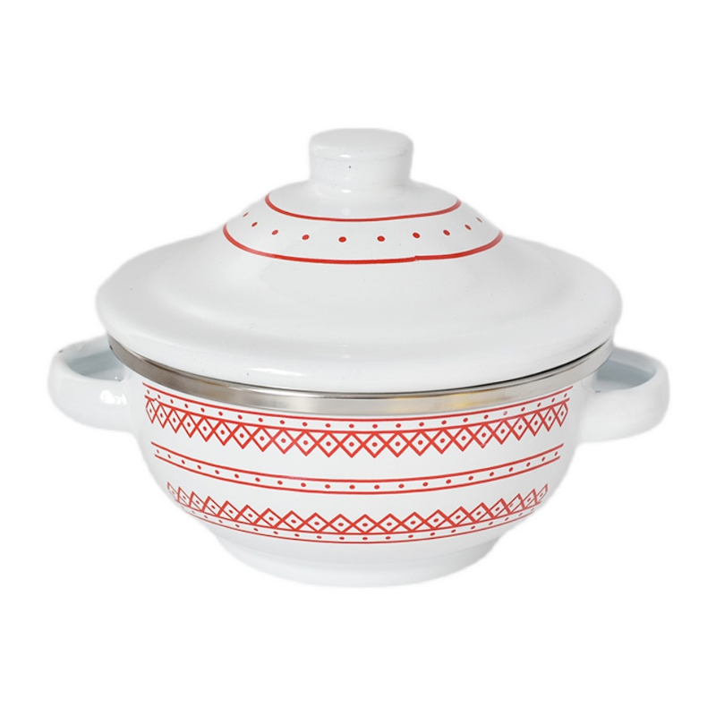 Footed Deckel mit Doppelgriffschale